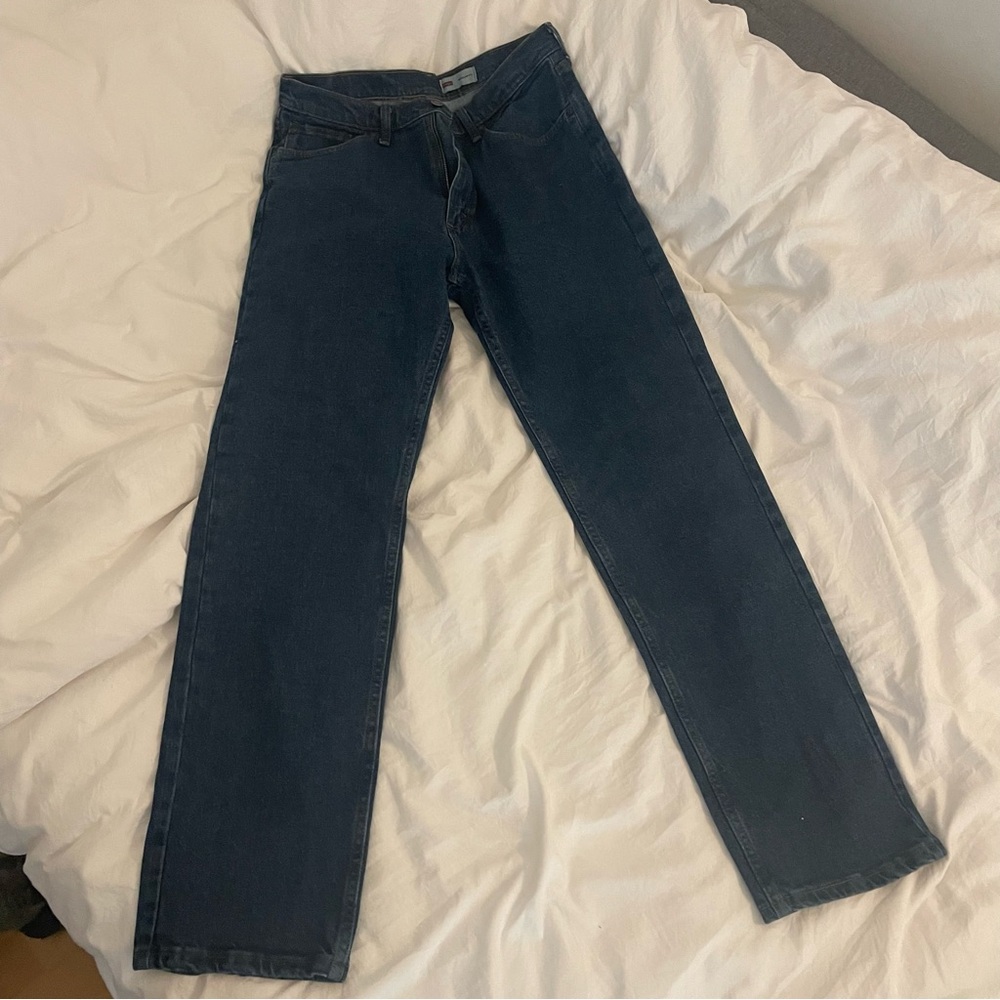 Wrangler Blue Denim Straight Jeans